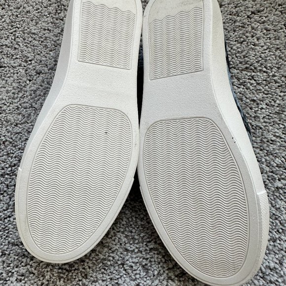 Shiny Blue/Silver Crushed Velvet Slip On Shoes - Picture 7 of 10